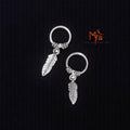 Pure Silver Feather Ear Hoops