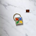 Phoolrang Square Hand-Painted Silver Nosepin 92.5 sterling silver MYRA