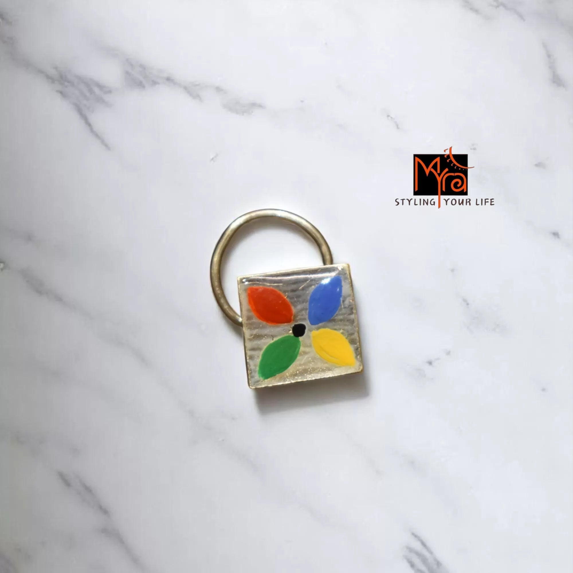 Phoolrang Square Silver Nosepin