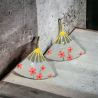 Handpainted Sakura Mist Fan Earrings
