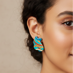 Handpainted Flowing Mosaic Earrings