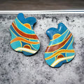 Handpainted Flowing Mosaic Earrings