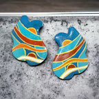 Handpainted Flowing Mosaic Earrings