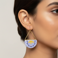 Handpainted Bluebell Sunshine Polo Earrings