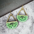 Handpainted Pesta Petal Semi-Circle Earrings