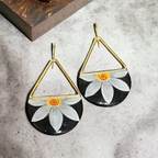 Handpainted Eclipse Blossom Polo Earrings