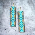 Handpainted Tribal Teal Dream Earrings