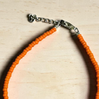 Plain Glass Beaded Anklet : Orange