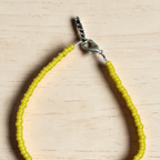 Plain Glass Beaded Anklet : Yellow