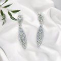 Pure Silver Marcasite Leaf Pattern Earrings