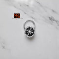Raatphool Hexagon Hand-Painted Silver Nosepin 92.5 sterling silver MYRA