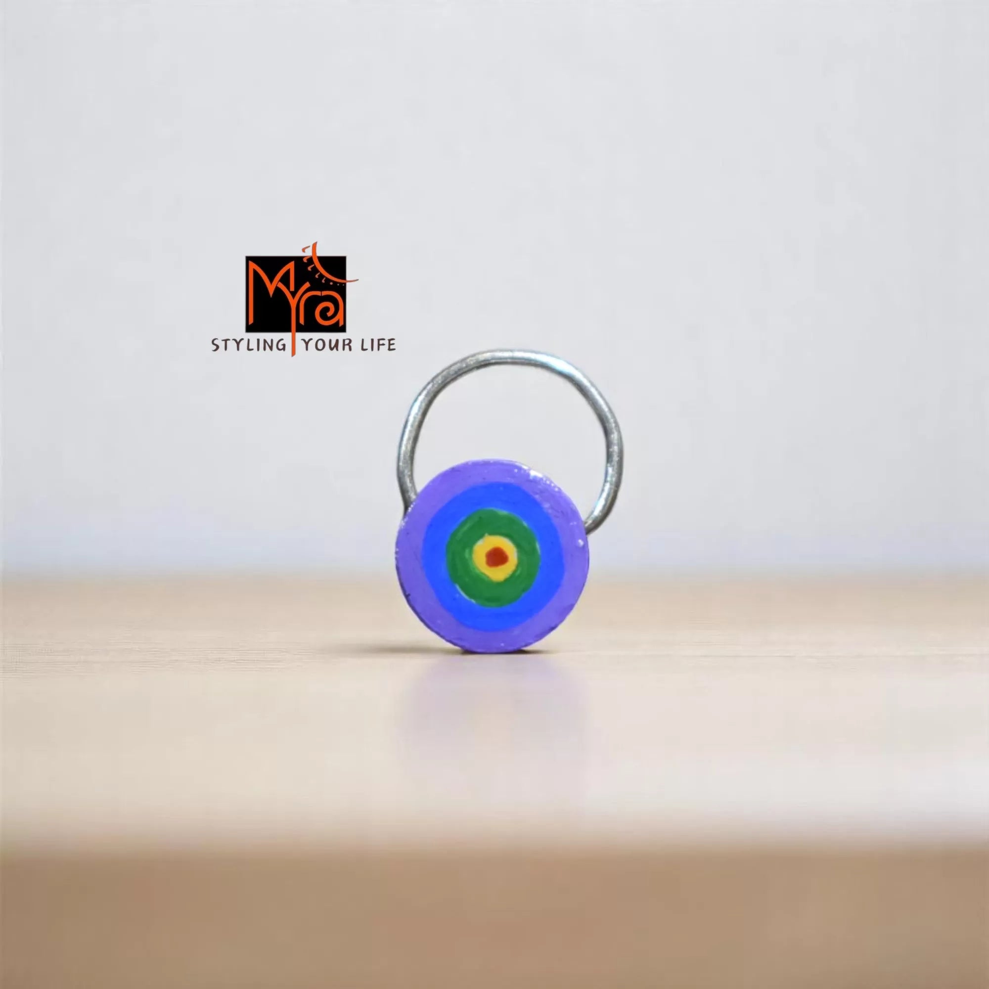 Rangbahar Circle Silver Nosepin