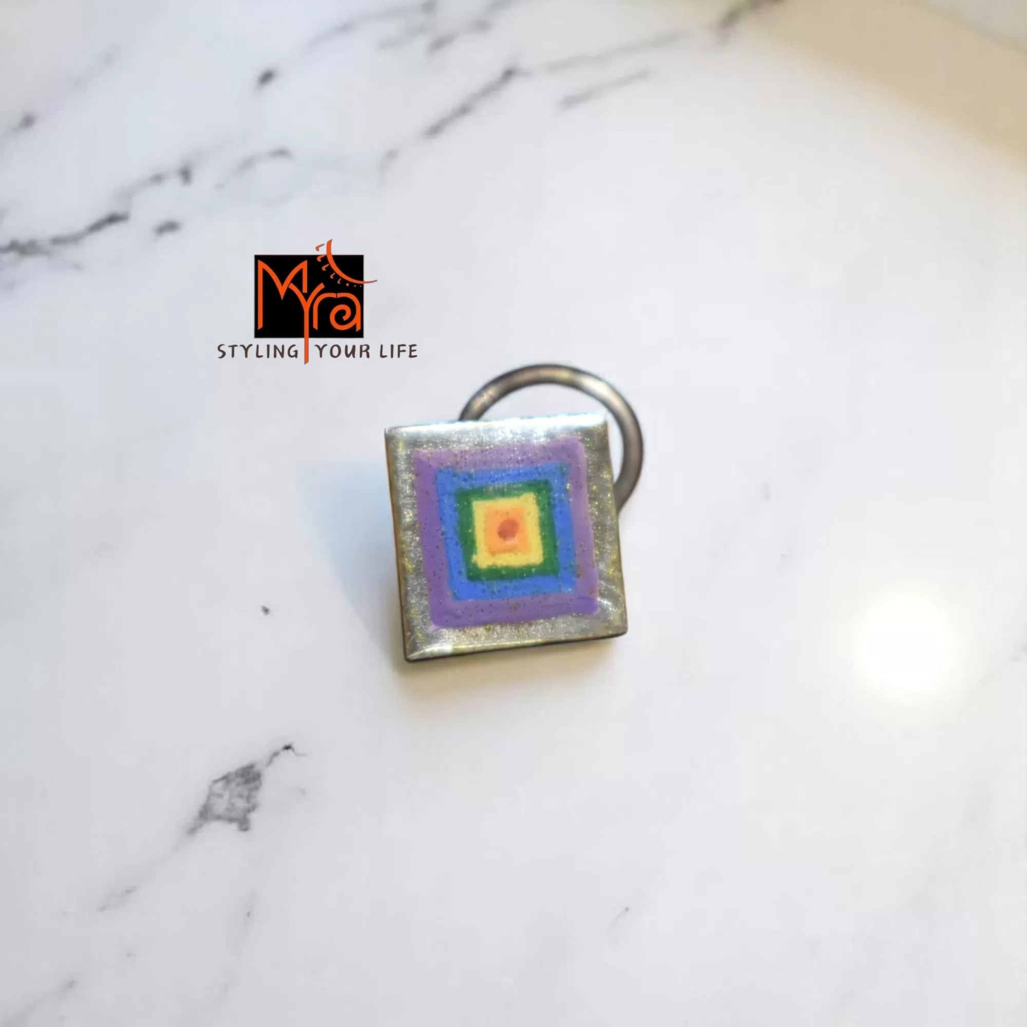 Rangghar Square Silver Nosepin