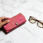 Red Kantha Spectacle Case - Handcrafted Bengali Eyewear Holder