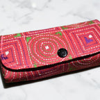 Red Kantha Spectacle Case - Handcrafted Bengali Eyewear Holder