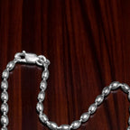 Rice Bead Silver Anklet