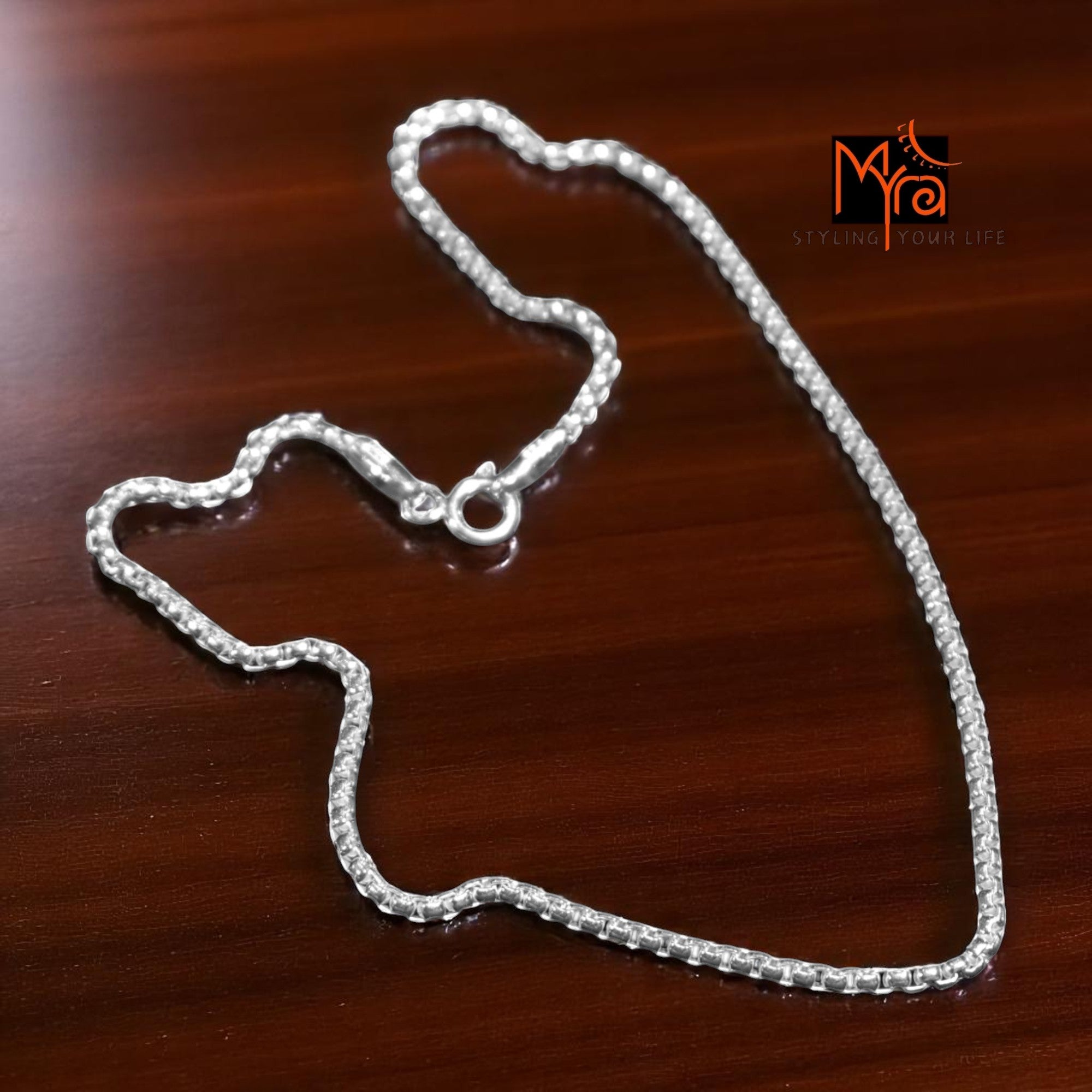 Round Mesh Silver Anklet