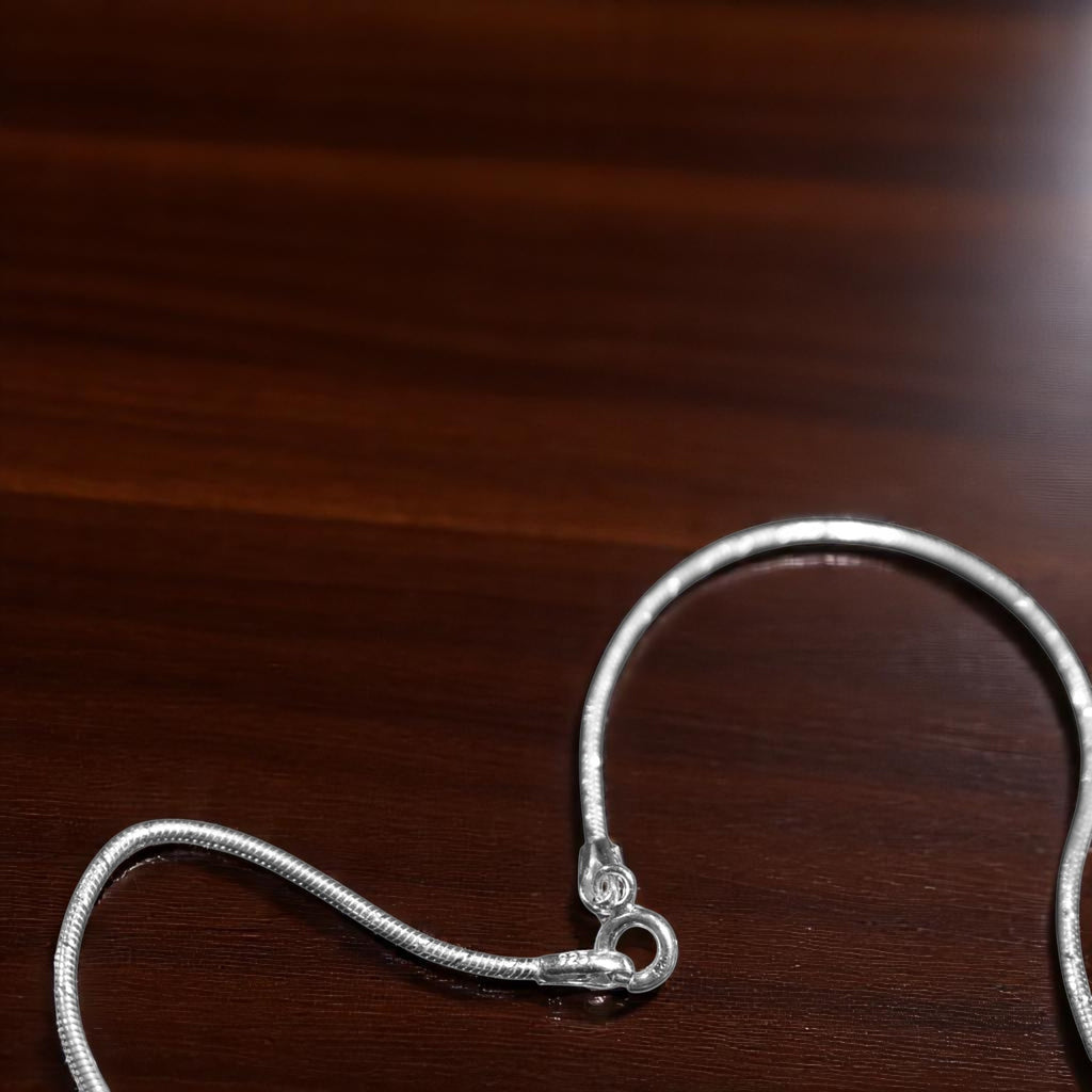 Rounded Edge Silver Anklet