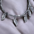 Metal Charm Anklet : Leaf