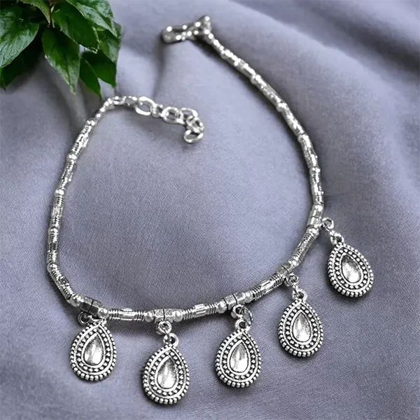 Metal Charm Anklet : Teardrop