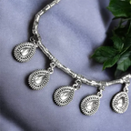 Metal Charm Anklet : Teardrop