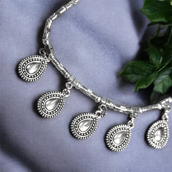 Metal Charm Anklet : Teardrop