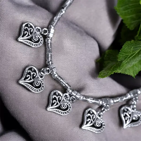 Metal Charm Anklet : Heart
