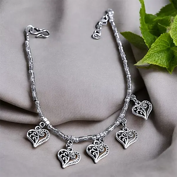Metal Charm Anklet : Heart