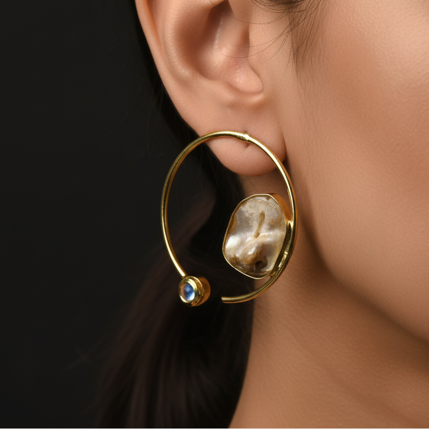 Raw Stone Brass Studs