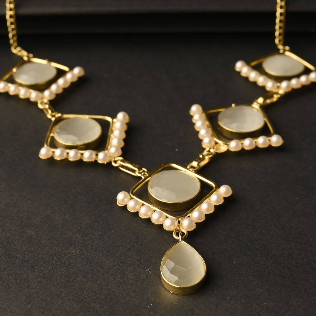 Aura White Stone Necklace