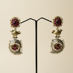 Dual Tone Pearl Drop Earrings
