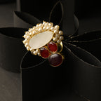 Pearl & Stone Brass Ring