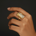 Aura Stone Brass Ring