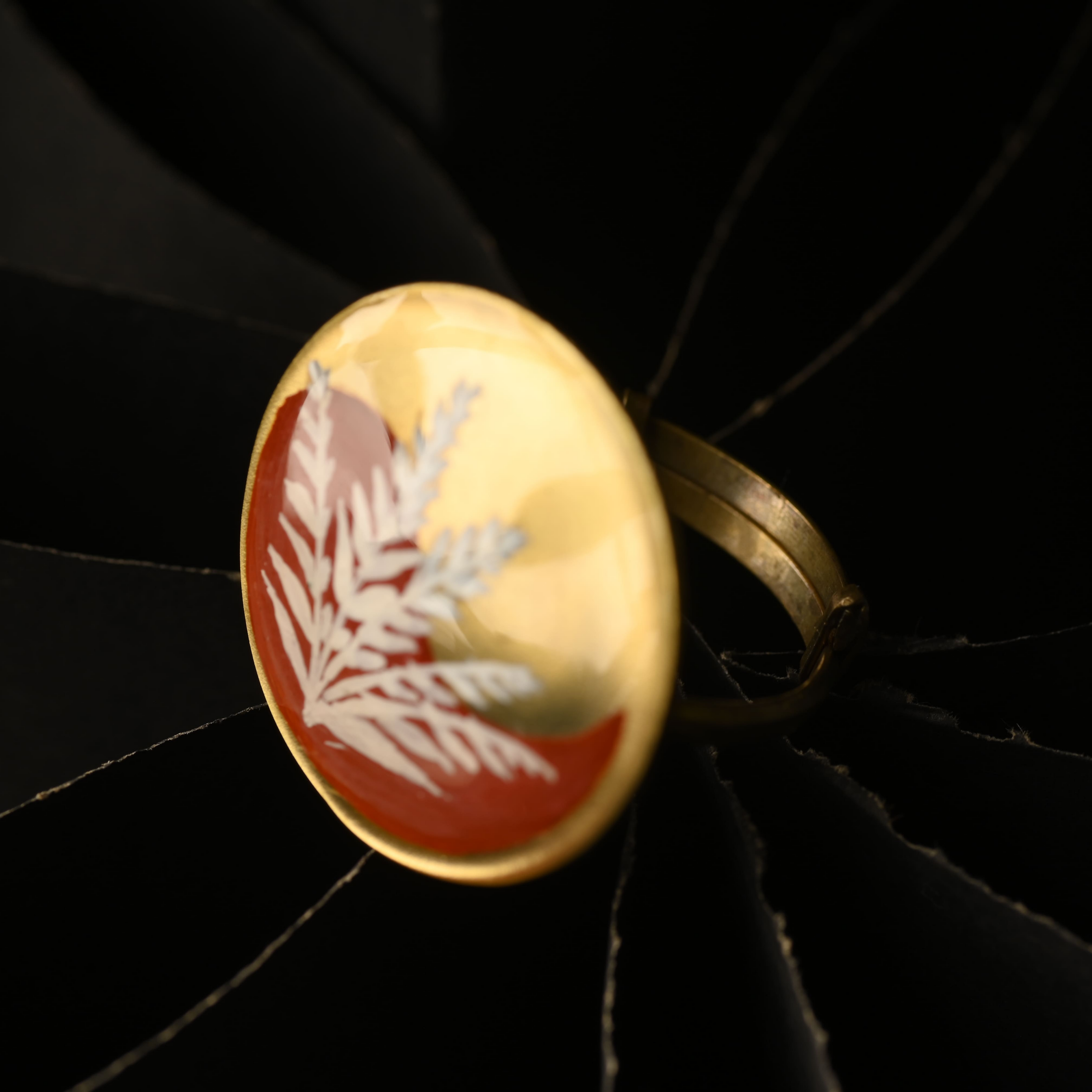 Kaashpool Handpainted Brass Ring