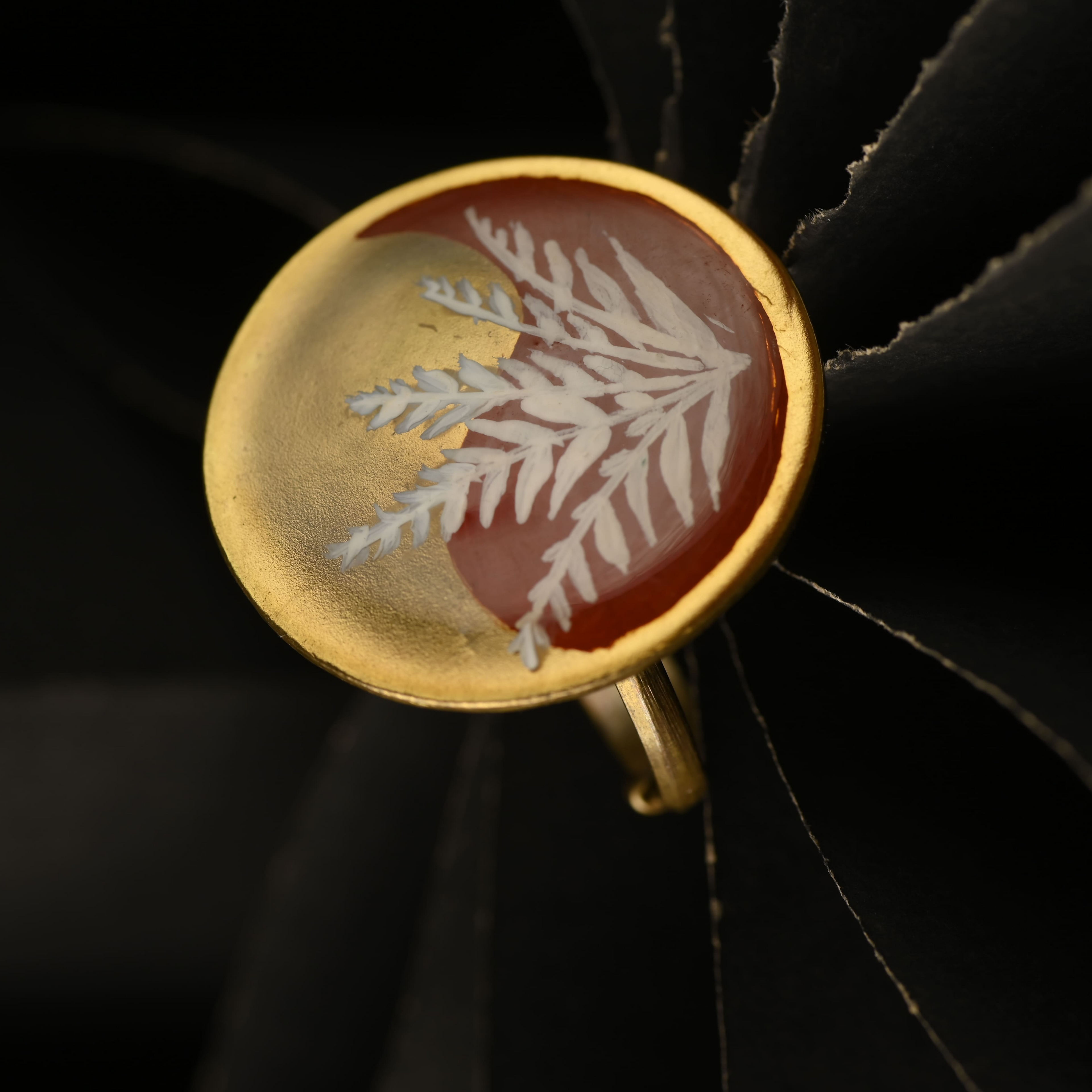 Kaashpool Handpainted Brass Ring