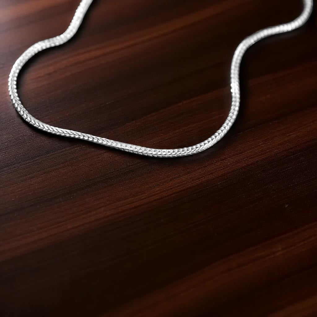 Square Pattern Silver Anklet