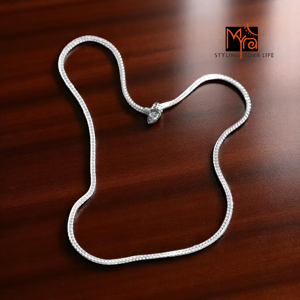 Square Pattern Silver Anklet
