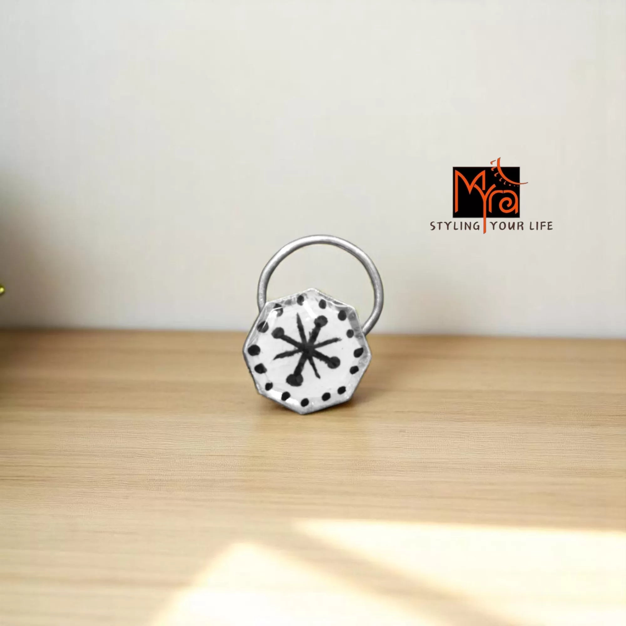 Sutradhar Hexagon Silver Nosepin