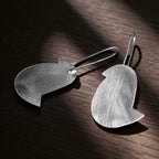 The Bird Brass Hanging Earrings (Silver Polished)