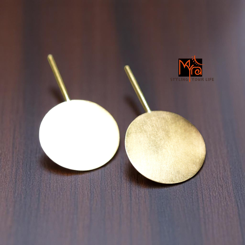 The Circle Brass Ear Studs