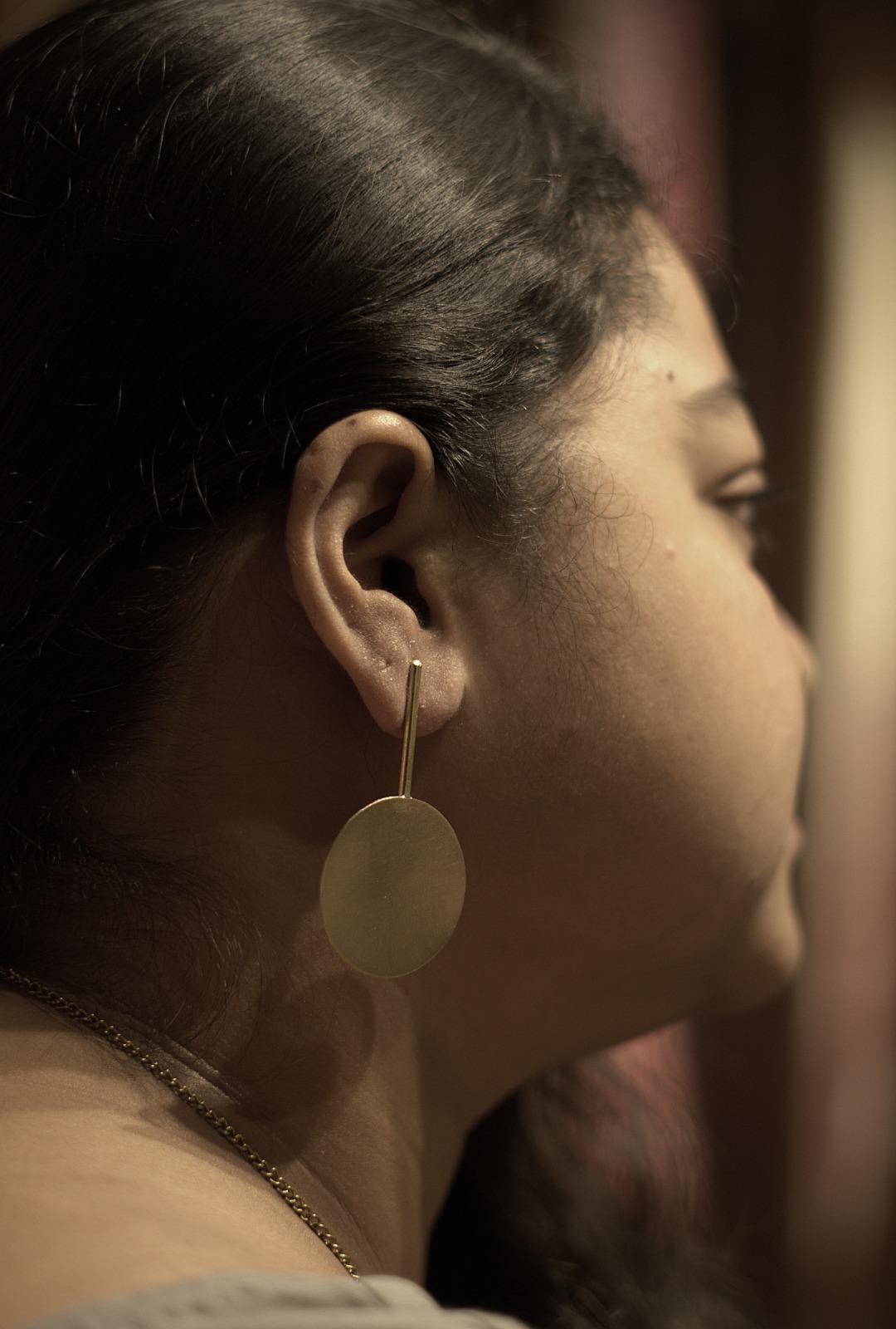 The Circle Brass Ear Studs