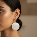 The Circle Brass Hanging Earrings (Silver Polished)