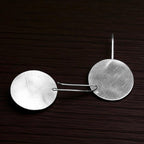 The Circle Brass Hanging Earrings (Silver Polished)