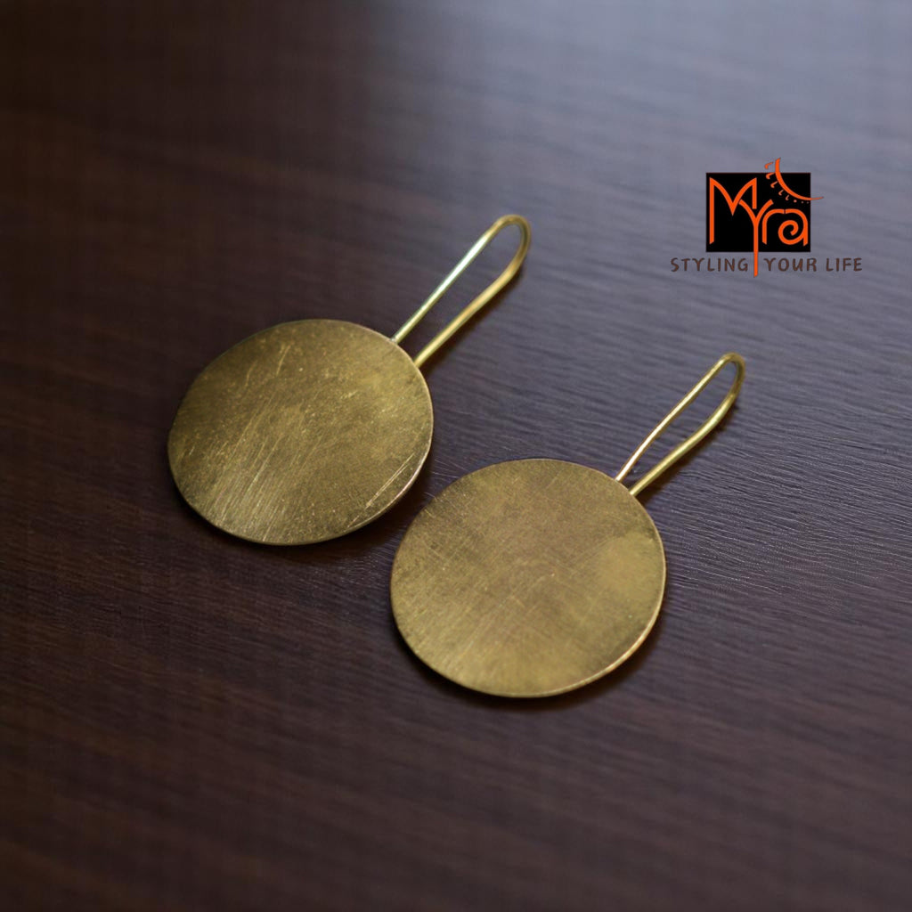 The Circle Brass Hanging Earrings