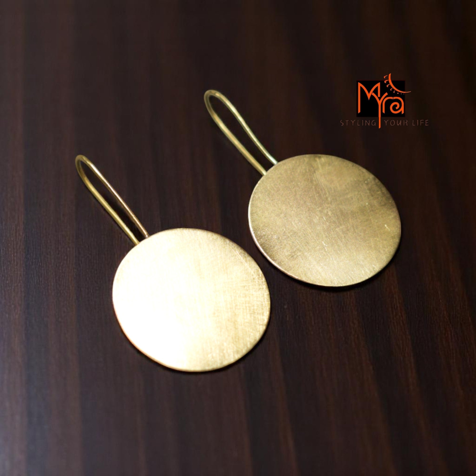The Circle Brass Hanging Earrings