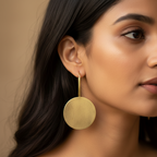 The Circle Brass Hanging Earrings