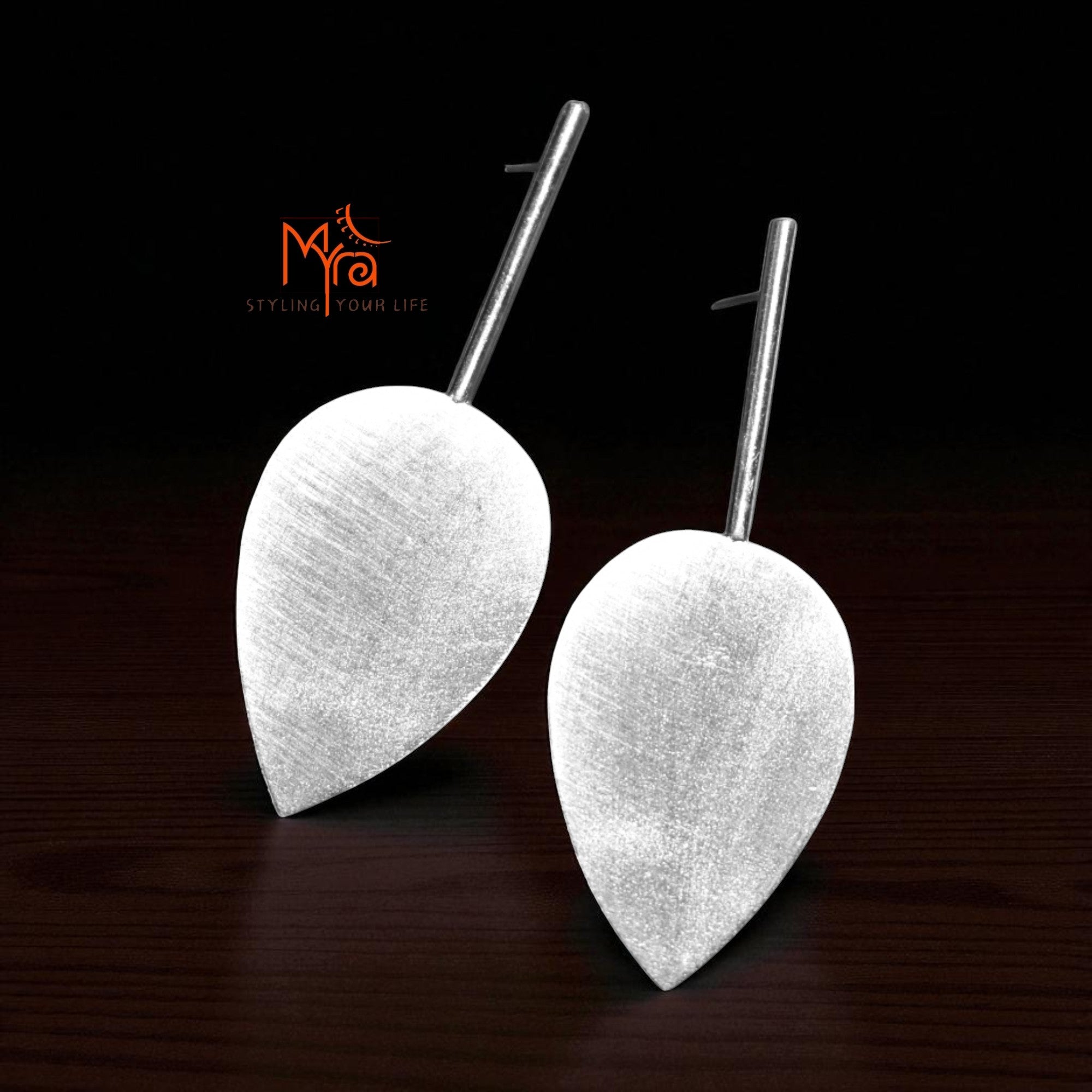 The Drop Brass Ear Studs (Silver Polished)