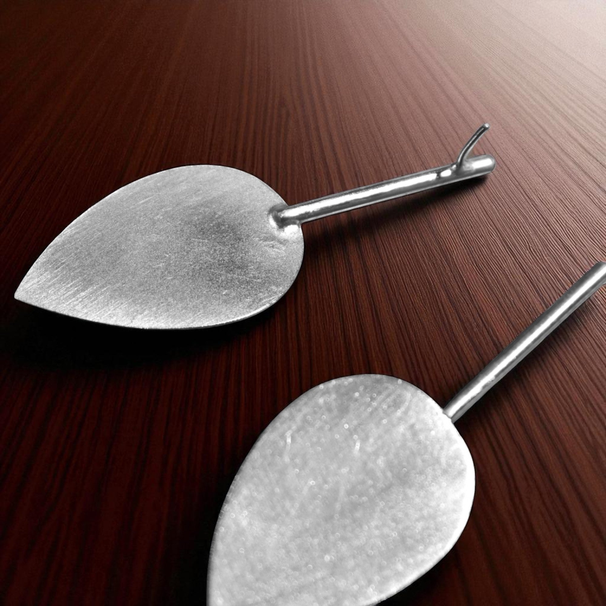 The Drop Brass Ear Studs (Silver Polished)