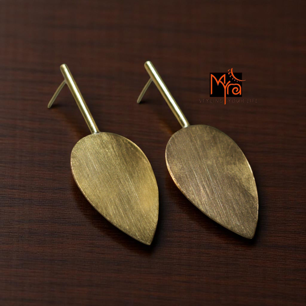 The Drop Brass Ear Studs