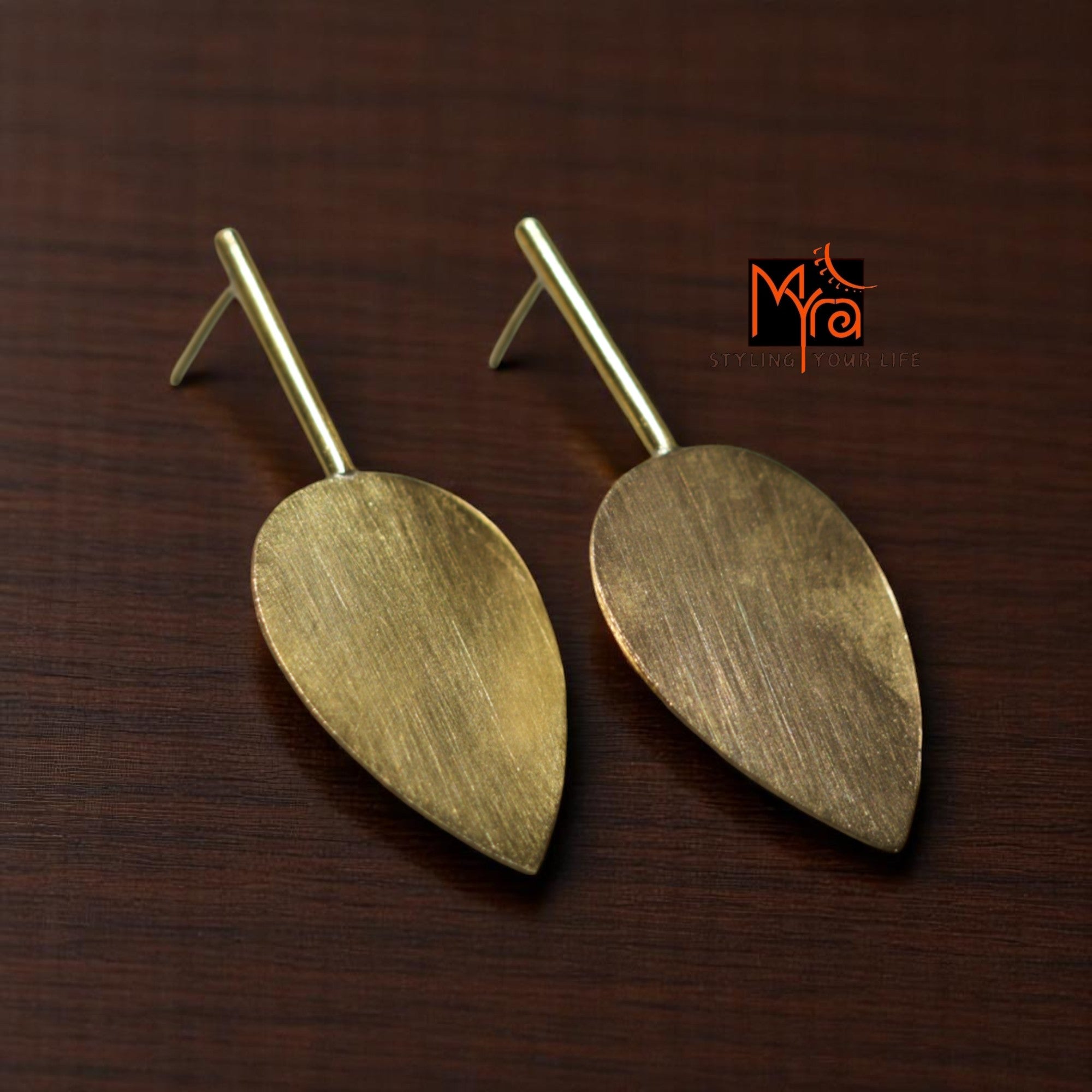 The Drop Brass Ear Studs